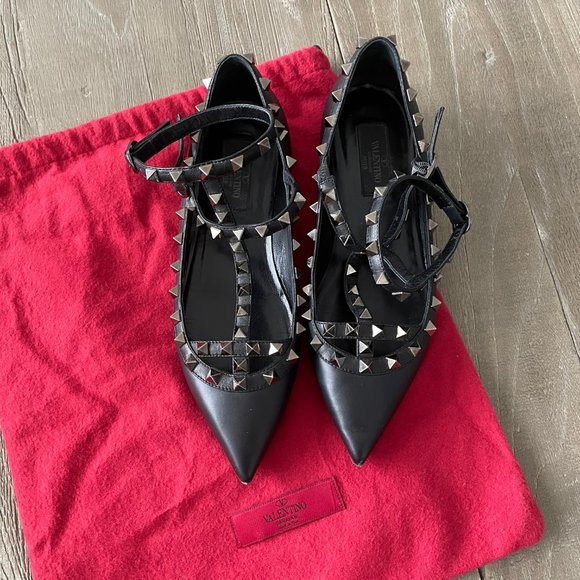 Valentino Shoes - Valentino Rockstud Caged Ballet Flats